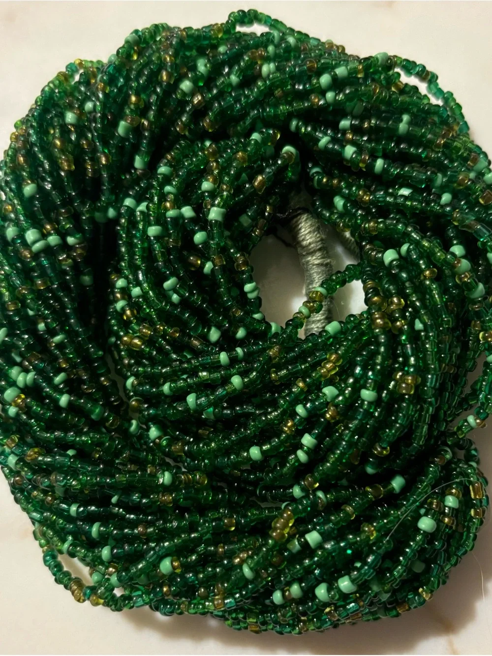 Twisted Green Beaded Multi-Strand Necklace - Women Jewelry
